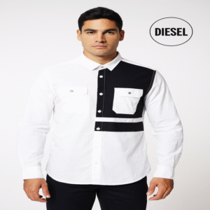 Men’s Diesel Contrast Panel Cotton Shirt