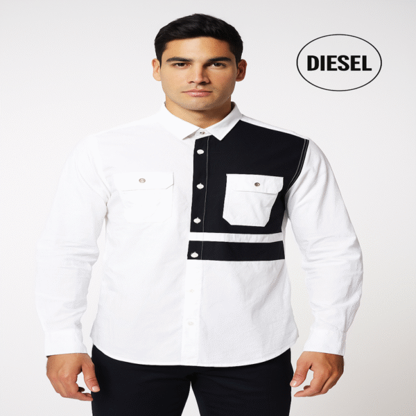 Men’s Diesel Contrast Panel Cotton Shirt