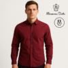 Massimo Dutti Cotton Shirt – Bordeaux Elegance