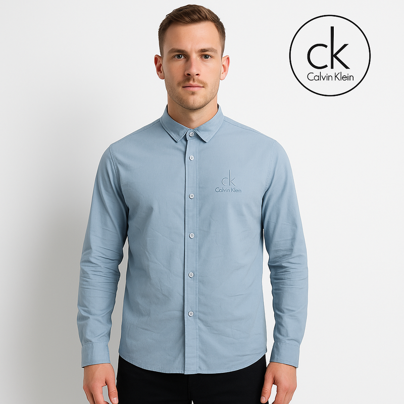 Calvin Klein Stretch Cotton Shirt – Sky Blue Edition